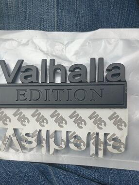 Valhalla EDITION Emblem - BLACK/BLACK with 3M Adhesive